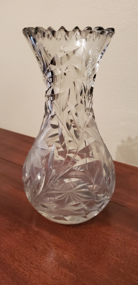 Antique Cut Glass Vase